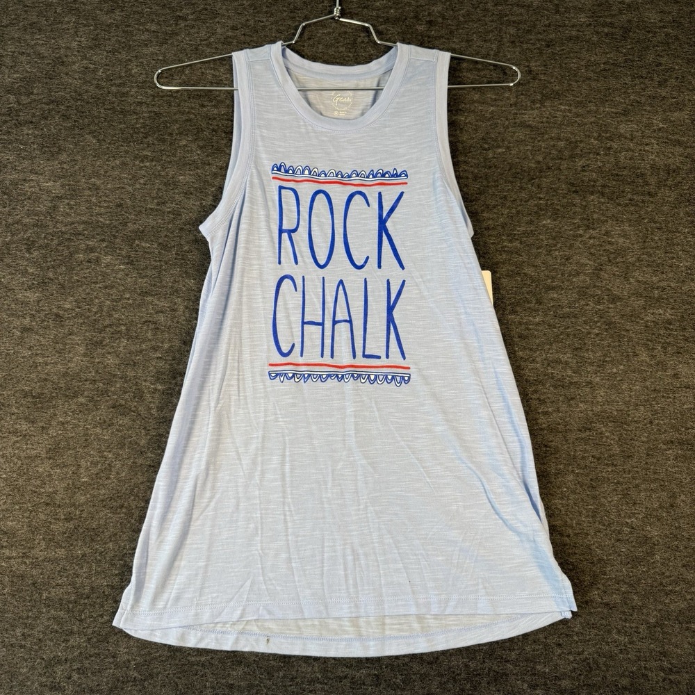 Kansas Jayhawks Rock Chalk Gear Medium Blue Tank Top KU University's Tee NCAA